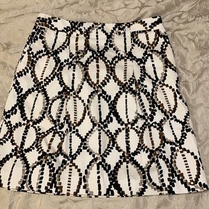 Worthington Stretch SZ 4 Cute Brown/Black/White Skirt